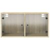 Mueble De Pared Puertas De Vidrio Roble Sonoma 68,5x37x35 Cm Marrón