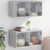 Mueble Pared Puertas De Vidrio 2 Uds Gris Sonoma 68,5x37x35 Cm