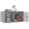 Mueble Pared Puertas De Vidrio 2 Uds Gris Sonoma 68,5x37x35 Cm