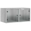 Mueble Pared Puertas De Vidrio 2 Uds Gris Sonoma 68,5x37x35 Cm