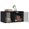 Mueble Pared Con Puertas De Vidrio 2 Uds Negro 68,5x37x35 Cm