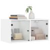 Mueble Pared Con Puertas De Vidrio 2 Uds Blanco 68,5x37x35 Cm