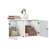 Mueble Pared Con Puertas De Vidrio 2 Uds Blanco 68,5x37x35 Cm