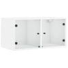 Mueble Pared Con Puertas De Vidrio 2 Uds Blanco 68,5x37x35 Cm