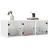 Mueble De Pared Con Puertas De Vidrio Blanco 102x37x35 Cm