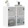 Mueble De Pared Con Puertas De Vidrio Blanco 68x37x68,5 Cm