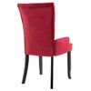 Sillas De Comedor Con Reposabrazos Terciopelo Rojo 4 Unidades