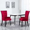 Sillas De Comedor Con Reposabrazos Terciopelo Rojo 4 Unidades