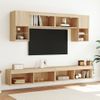 Vidaxl Muebles Tv Pared Con Led 6 Pzas Madera Ingeniería Roble Sonoma Marrón