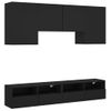 Vidaxl Muebles De Tv De Pared 5 Piezas Madera De Ingeniería Negro