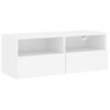 Vidaxl Mueble De Pared Para Tv Madera De Ingeniería Blanco 80x30x30 Cm