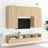 Vidaxl Muebles De Pared Para Tv 2 Uds Madera Roble Sonoma 100x30x30 Cm Marrón