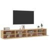 Vidaxl Muebles De Pared Para Tv 2 Uds Madera Roble Sonoma 100x30x30 Cm Marrón