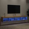 Vidaxl Muebles De Tv Con Luces Led 2 Uds Roble Sonoma 100x30x30 Cm Marrón