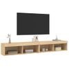 Vidaxl Muebles De Tv Con Luces Led 2 Uds Roble Sonoma 100x30x30 Cm Marrón