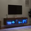 Vidaxl Muebles De Tv Con Luces Led 2 Uds Marrón Roble 60x30x30 Cm