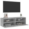 Vidaxl Mueble De Pared Tv Madera Ingeniería Gris Hormigón 100x30x30 Cm