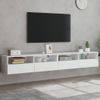 Vidaxl Muebles De Pared Tv 2 Uds Madera Ingeniería Blanco 100x30x30 Cm