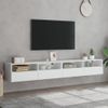 Vidaxl Muebles De Pared Tv 2 Uds Madera Ingeniería Blanco 100x30x30 Cm