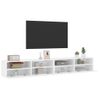 Vidaxl Muebles De Pared Tv 2 Uds Madera Ingeniería Blanco 100x30x30 Cm