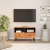 Mueble De Tv Madera Maciza De Acacia 70x33x46 Cm Marrón