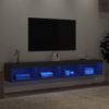 Vidaxl Muebles De Tv Con Luces Led 2 Uds Negro 100x30x30 Cm