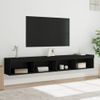 Vidaxl Muebles De Tv Con Luces Led 2 Uds Negro 100x30x30 Cm