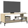 Mueble De Tv Madera De Ingeniería Y Acero Roble 102x40x41 Cm Marrón