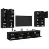 Muebles De Tv De Pared Con Luces Led 7 Piezas Negro