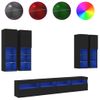 Muebles De Tv De Pared Con Luces Led 7 Piezas Negro