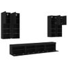 Muebles De Tv De Pared Con Luces Led 7 Piezas Negro