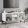 Mueble De Tv Con Puertas De Vidrio Blanco 102x37x50 Cm