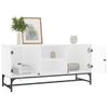 Mueble De Tv Con Puertas De Vidrio Blanco 102x37x50 Cm