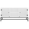 Mueble De Tv Con Puertas De Vidrio Blanco 102x37x50 Cm