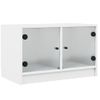 Mueble De Tv Con Puertas De Vidrio Blanco 68x37x42 Cm