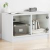 Mueble De Tv Con Puertas De Vidrio Blanco 68x37x42 Cm