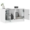 Mueble De Tv Con Puertas De Vidrio Blanco 68x37x42 Cm