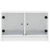 Mueble De Tv Con Puertas De Vidrio Blanco 68x37x42 Cm