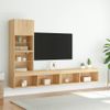 Vidaxl Muebles Tv Pared Con Led 4 Pzas Madera Ingeniería Roble Sonoma Marrón