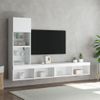 Vidaxl Muebles De Tv De Pared Con Led 4 Pzas Madera Ingeniería Blanco