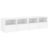 Vidaxl Muebles Tv De Pared 2 Uds Madera Ingeniería Blanco 60x30x30 Cm