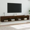 Vidaxl Muebles De Tv Con Luces Led 2 Uds Marrón Roble 100x30x30 Cm