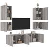 Vidaxl Muebles De Tv De Pared 6 Pzas Madera De Ingeniería Gris Sonoma