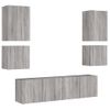 Vidaxl Muebles De Tv De Pared 6 Pzas Madera De Ingeniería Gris Sonoma