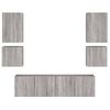 Vidaxl Muebles De Tv De Pared 6 Pzas Madera De Ingeniería Gris Sonoma