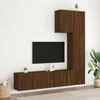 Vidaxl Muebles De Tv De Pared 5 Pzas Madera De Ingeniería Marrón Roble