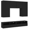 Vidaxl Muebles De Tv De Pared 5 Piezas Madera De Ingeniería Negro