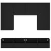 Vidaxl Muebles De Tv De Pared 5 Piezas Madera De Ingeniería Negro