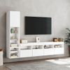 Vidaxl Muebles De Tv De Pared Con Led 4 Pzas Madera Ingeniería Blanco