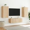 Vidaxl Muebles De Tv De Pared Con Luces Led 3 Piezas Roble Sonoma Marrón